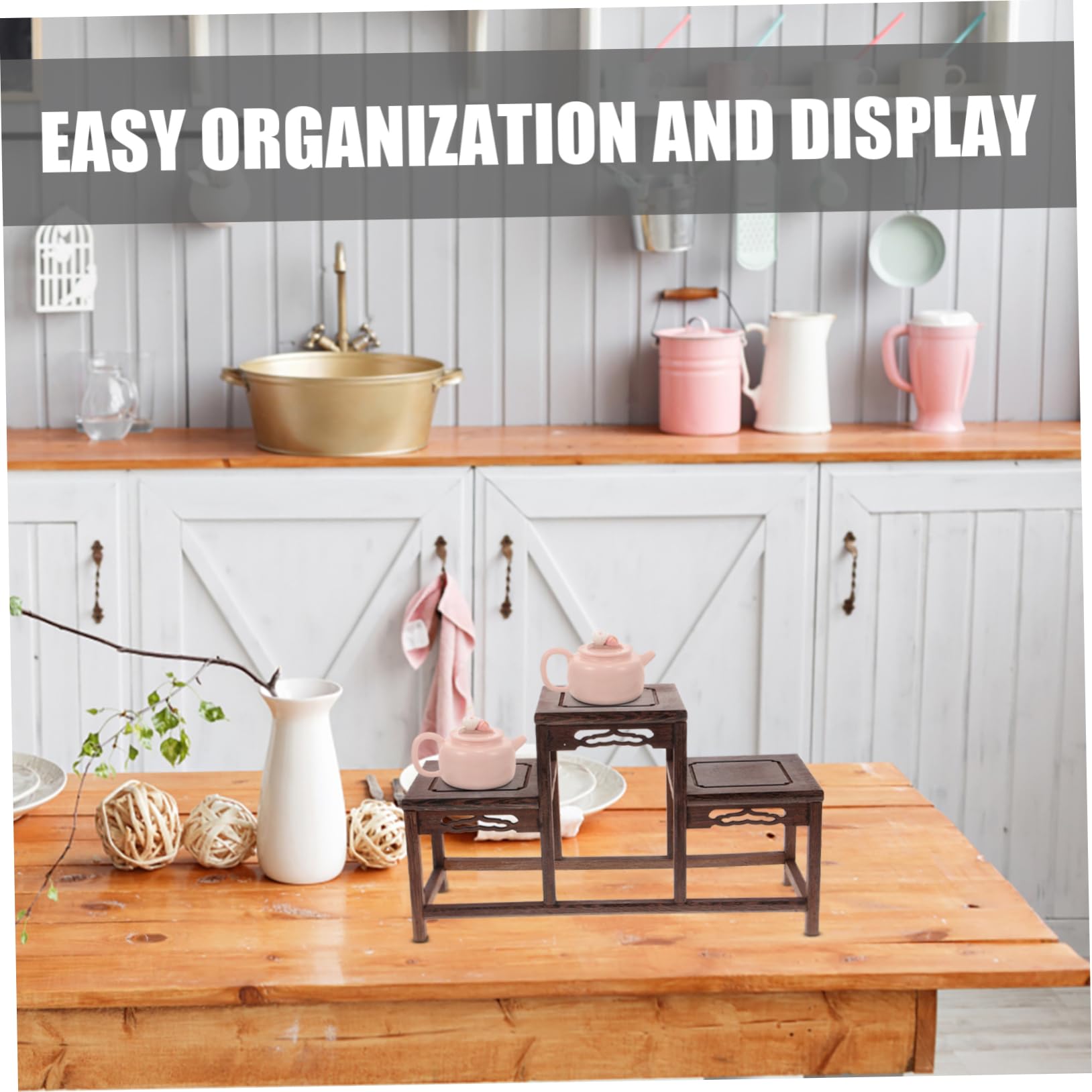 Amazon.com: BIUDECO Wooden Display Stand Antique Shelf Wooden